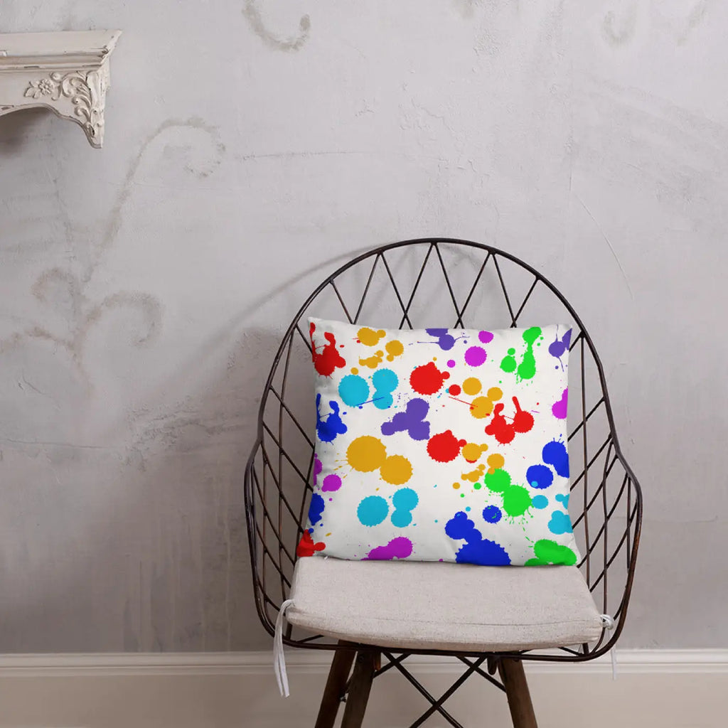 Paint Splats Pillow – Washable Cover 18x18 - Dipaliz