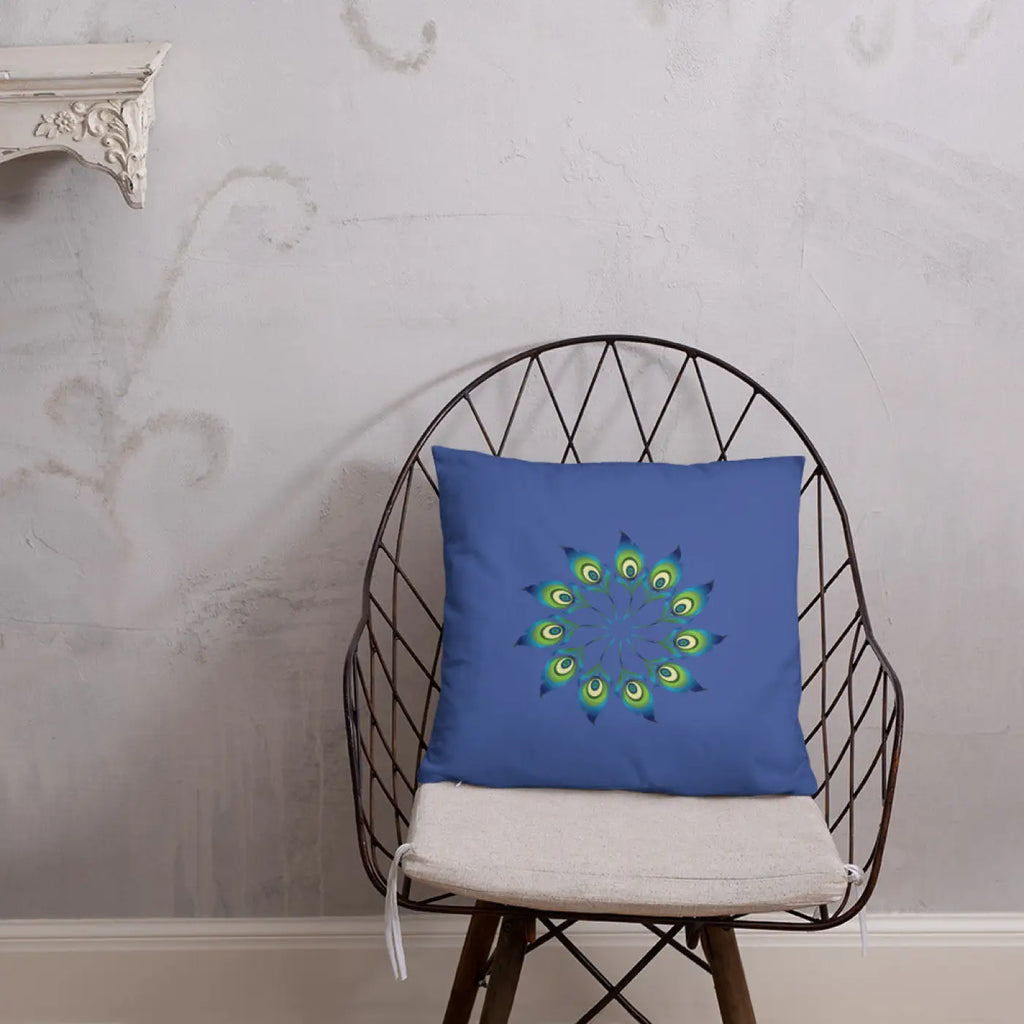 Peacock Feathers Basic Pillow – Washable Case - Dipaliz