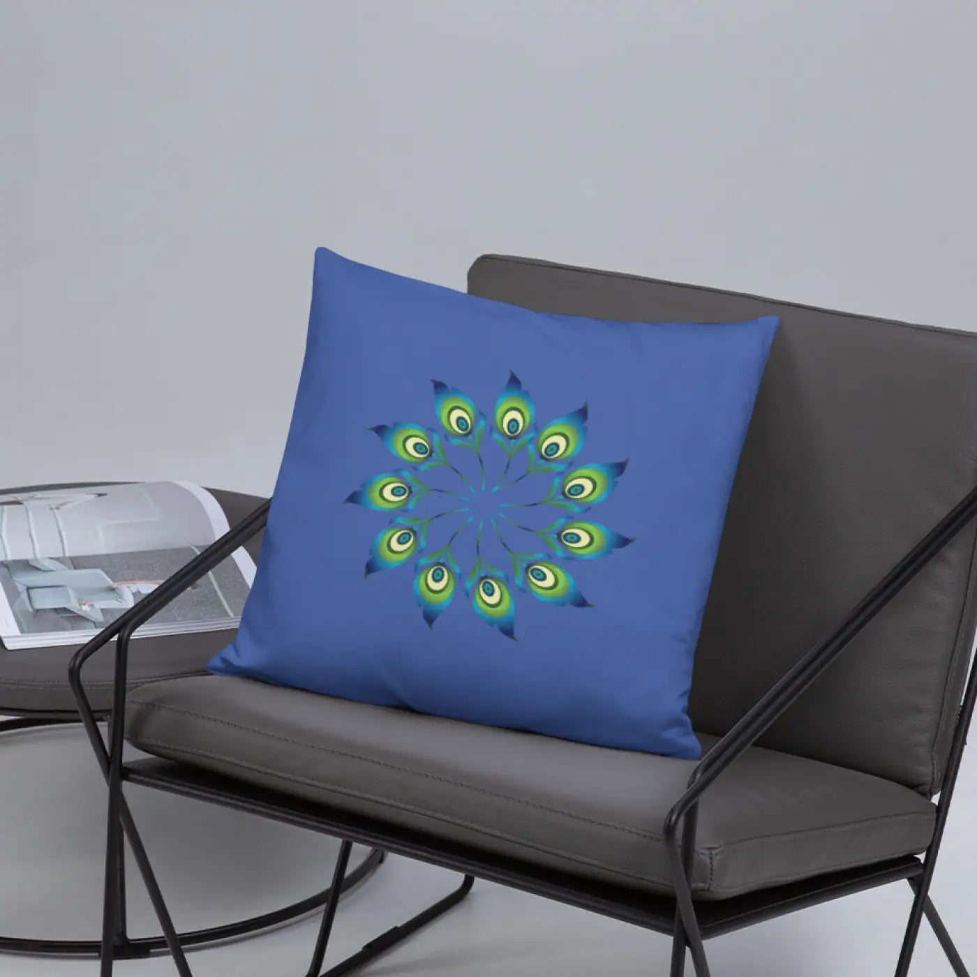 Peacock Feathers Basic Pillow – Washable Case - Dipaliz