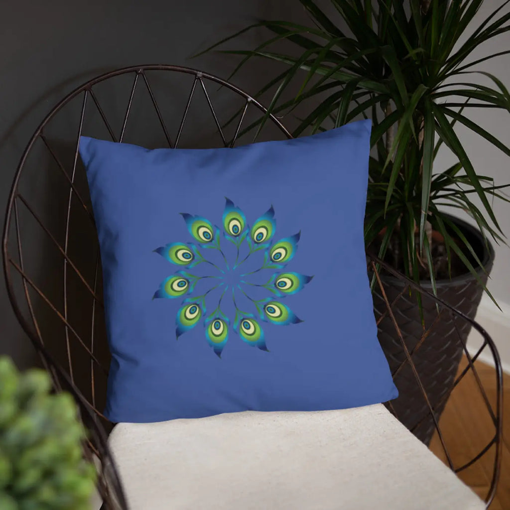 Peacock Feathers Basic Pillow – Washable Case - Dipaliz