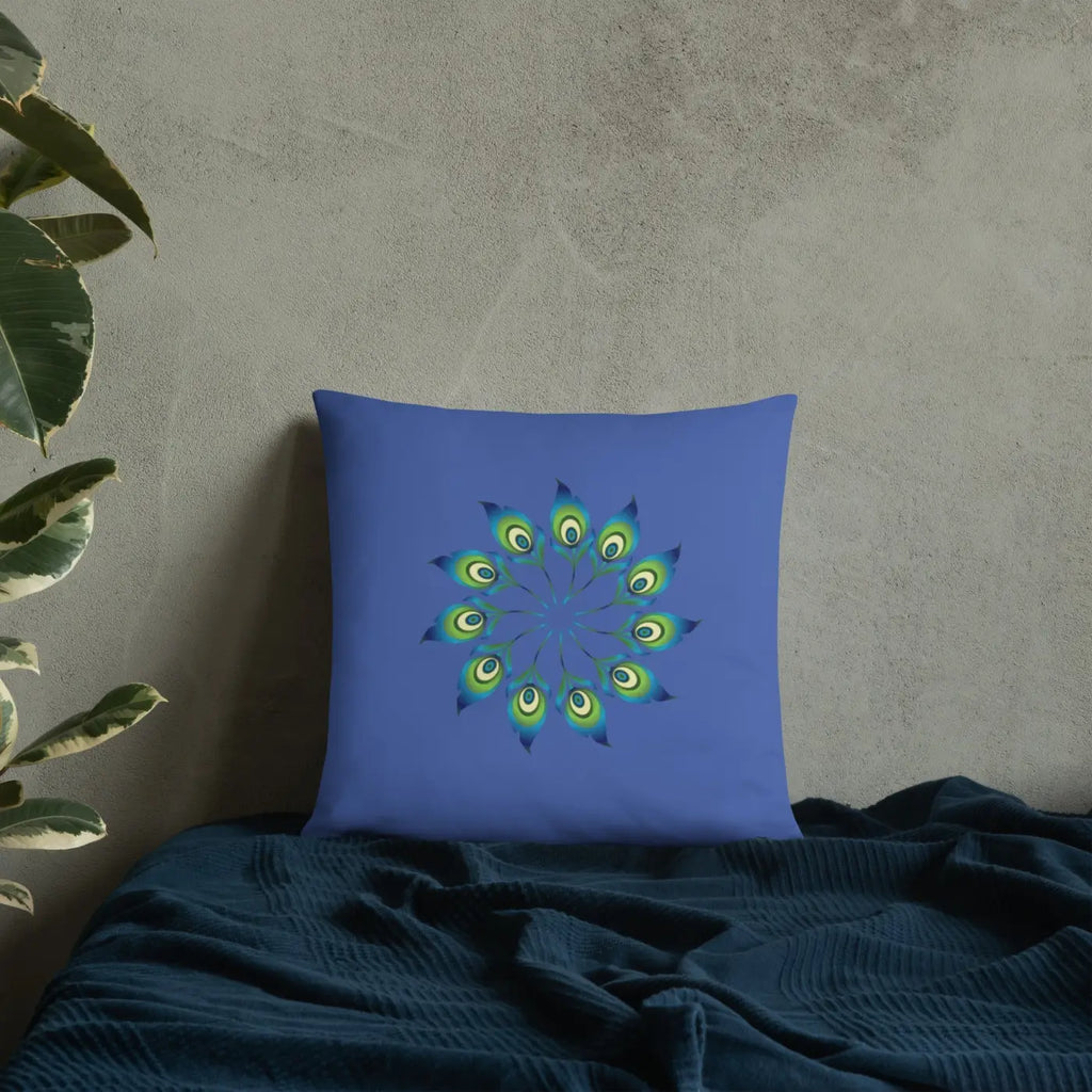 Peacock Feathers Basic Pillow – Washable Case - Dipaliz
