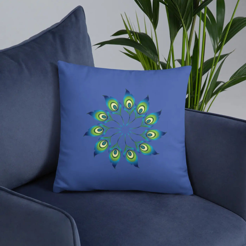 Peacock Feathers Basic Pillow – Washable Case - Dipaliz