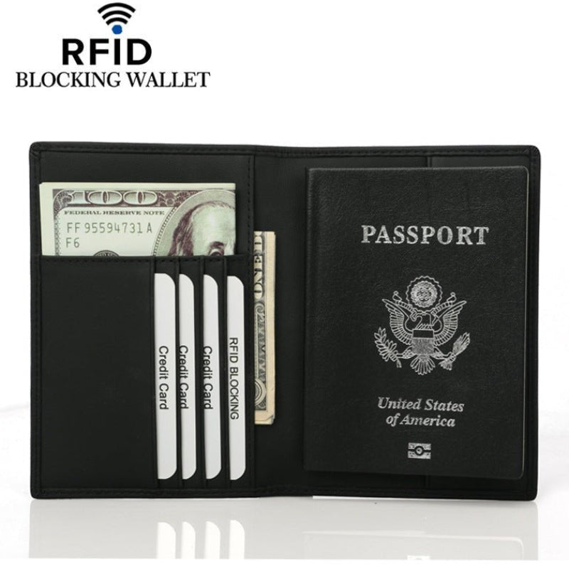 RFID Shielded Passport Wallet – Waterproof PU Travel Organizer