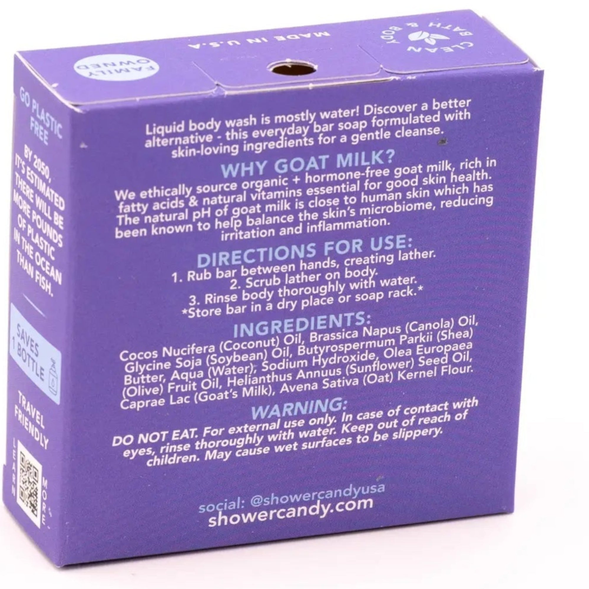 Purple box with text on a white background
